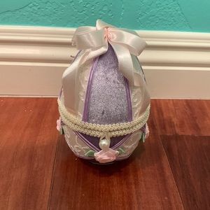 Timeless Treasures Purple and White Decorative Egg Box